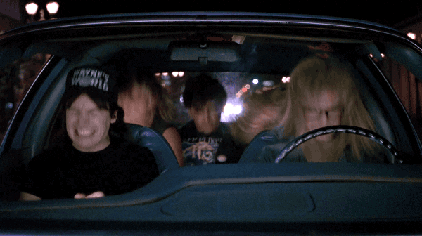 Wayne'S World Car GIF by Hollywood Suite - Find & Share on GIPHY