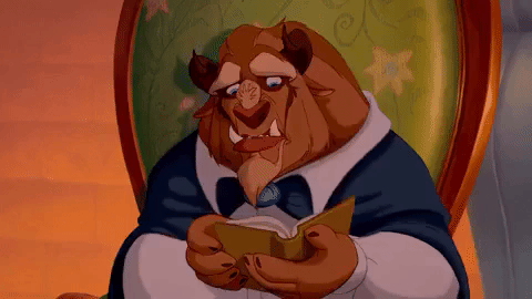 The Beast reading a book