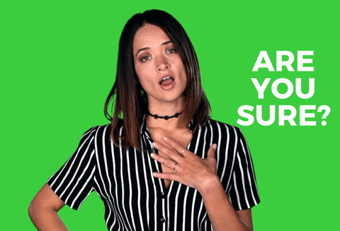 Are You Sure GIF by Liz Huett - Find & Share on GIPHY