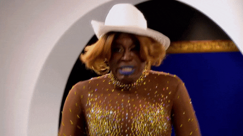 Bob the Drag Queen from RuPaul's Drag Race lets out a scream