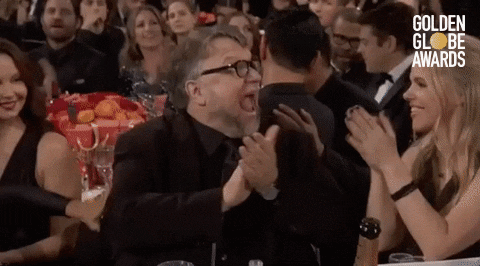 High Five Guillermo Del Toro GIF by Golden Globes - Find & Share on GIPHY