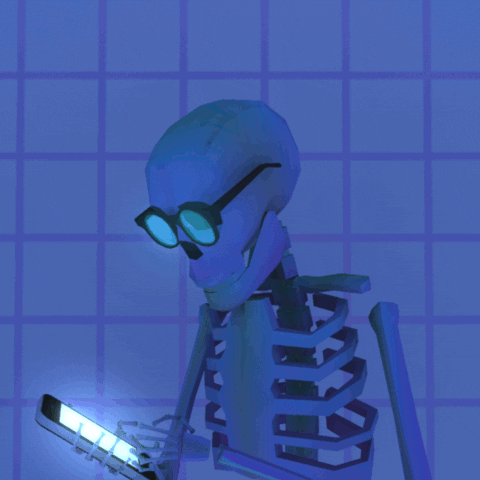 Blue Light Phone Skeleton