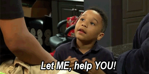 gif of a child saying "let me help you" to find a room to rent in Medellín with virtual visit