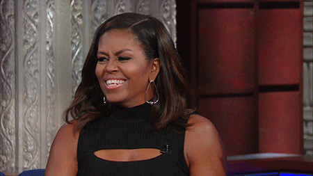 Michelle Obama Yes GIF by The Late Show With Stephen Colbert - Find & Share on GIPHY