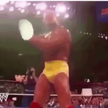 Hulk Hogan Making Pizza In Ring in wwe gifs
