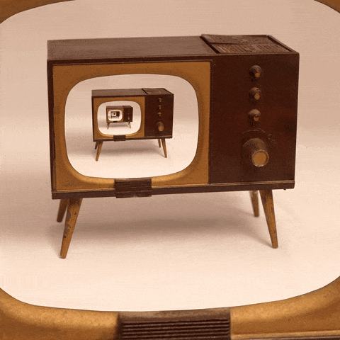 Televisão antiga em loop