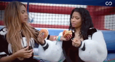 music video beyonce nicki minaj burger hamburger