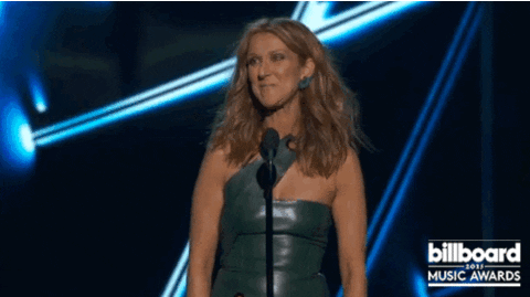 Celine Dion Wave GIF by Billboard Music Awards