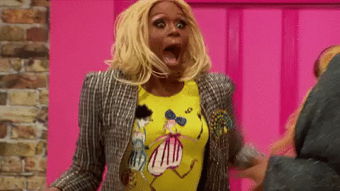 RuPaul's Drag Race excited rupauls drag race hug screaming