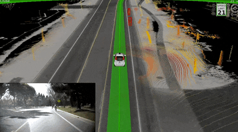 Google's self-driving car sees when a cyclist is trying to merge into a lane, the vehicle also knows to slow down and let the cyclist enter