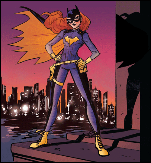 Comics Batgirl with her cape fluttering