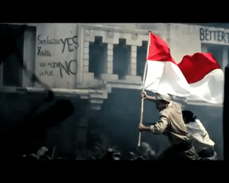 Image result for Gambar orang bawa bendera gif