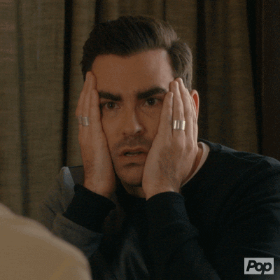 Schitt's Creek gif, with David showing shock and dismay