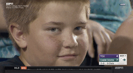 Young scared Demon Play Boy at a baseball game will stare into your soul | Mashable