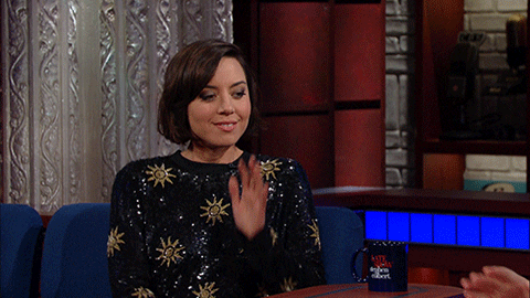 Aubrey Plaza Smile GIF by The Late Show With Stephen Colbert - Find & Share on GIPHY