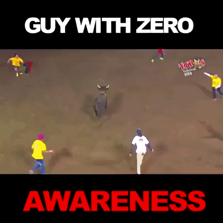 Guy With Zero Awareness in funny gifs
