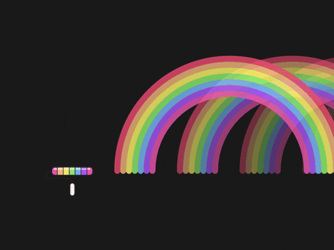 paint roller painting perpetual rainbows