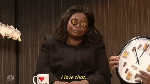 [Gif description: Octavia Spencer sitting at a table saying "I love that" to someone] via Giphy