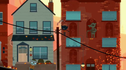 night in the woods, jumping, gif