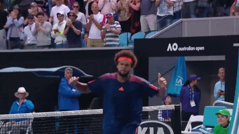 Australian Open excited win tennis fist pump