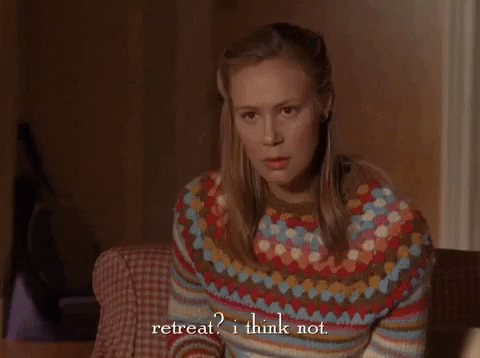Retreat I Think Not Paris Geller GIF by Gilmore Girls  - Find & Share on GIPHY