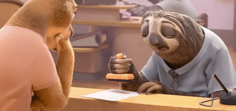 sloth from Disney's Zootopia