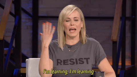 Chelsea Handler learning it up gif.