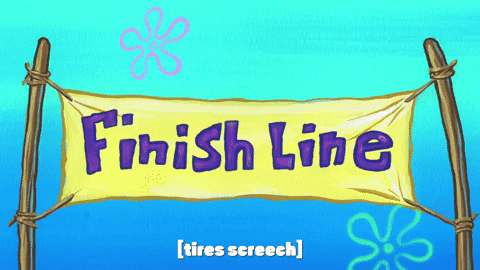 Spongebob finish line gif