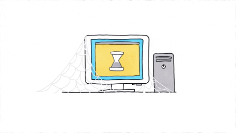 animação de um computador muito lento