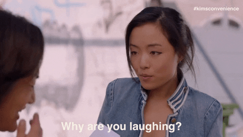 Stop Laughing Not Funny GIF by Kim's Convenience