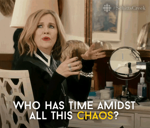 Who has time amidst the chaos GIF.
