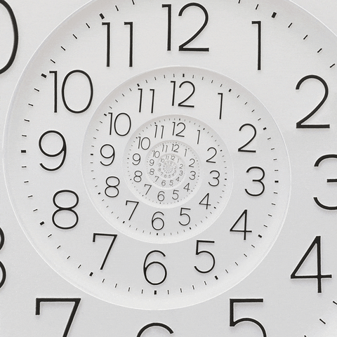 GIF of a clock continuously moving forward as an illusion