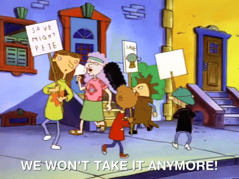 Protesting Hey Arnold GIF