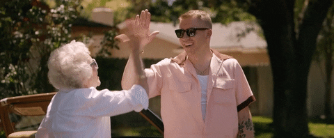 High Five Old Lady GIF by Macklemore - Find & Share on GIPHY