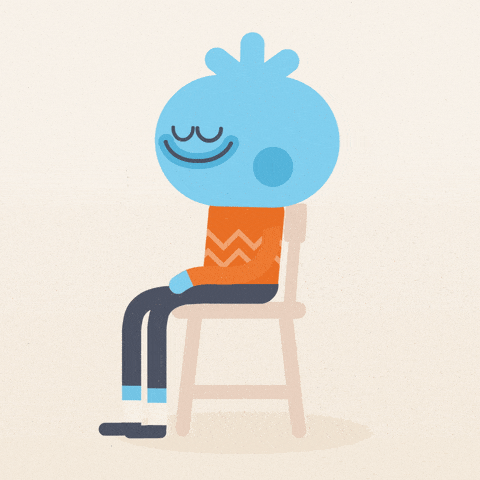 Headspace GIF of someone sitting on a chair.