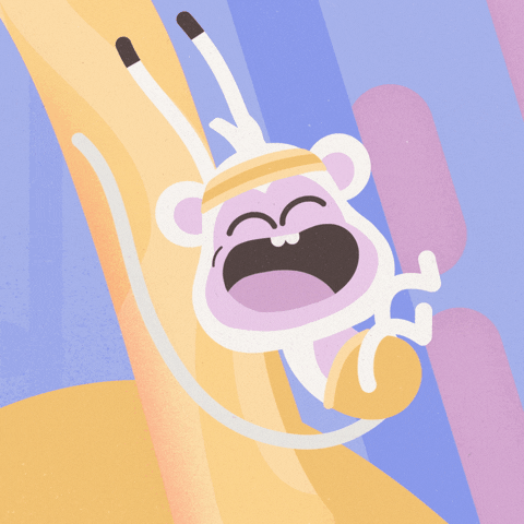 Headspace GIF of a happy monkey.