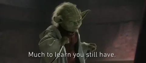 Yoda saying much to learn you still have