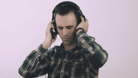 listening to music gif funny