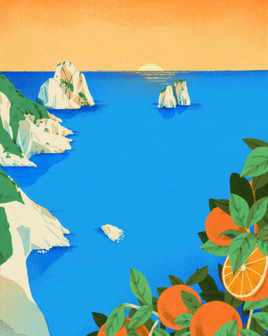 Travel Sunset GIF by Jeannie Phan