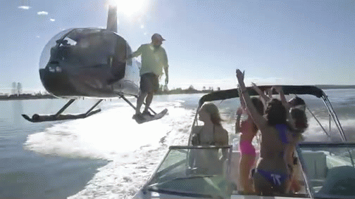 LuckyPhill mr cool helicopter to boat