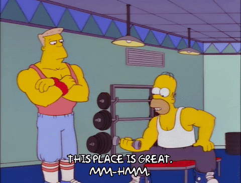 Image result for simpsons weight lifting gif