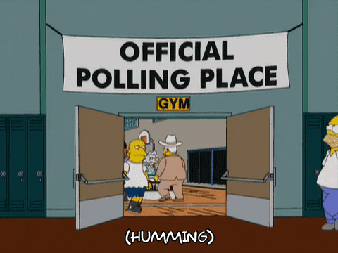 Simpson walking into vote