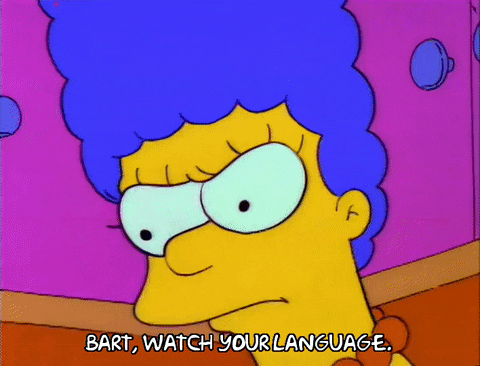 Marge qui dit à Bart de faire attention comment il parle 