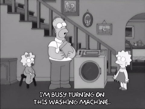I'm busy turning on this washing machine.