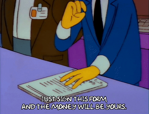 Homero firmando