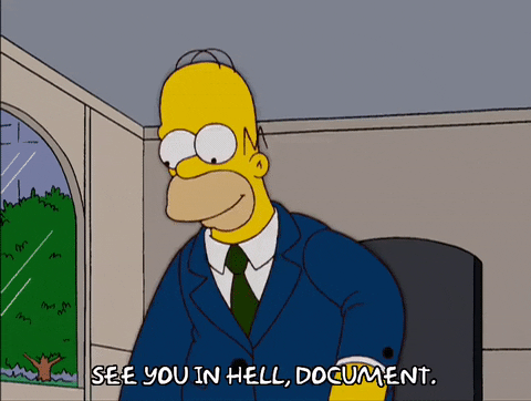 Homer Simpson verbrennt Dokuemte