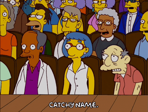 People discussing a catchy name.