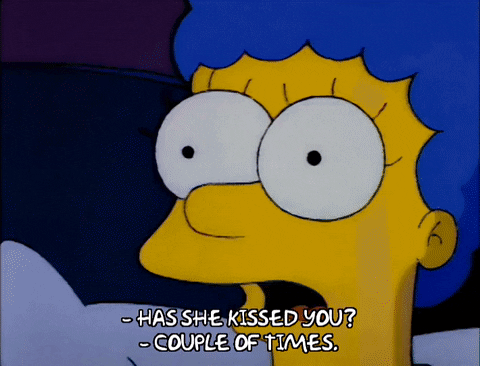 Marge and Homer having a conversation in their bedroom. Marge and Homer having a conversation in their bedroom.