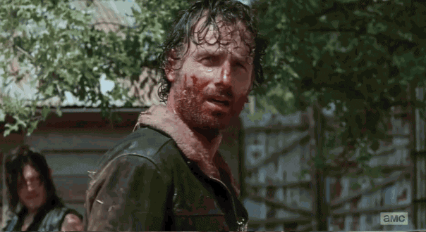 Image result for rick shocked gif the walking dead
