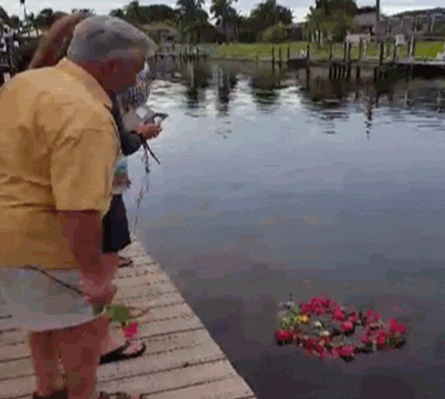 a moving dock in the water